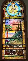 New York, New York City, Queens, Bowne Street Community Church: MacKenzie Memorial Window:  landscape