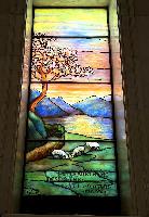 Illinois, Chicago, Rosehill Cemetery, Community Mausoleum: Daniel Burkhartsmeier Memorial Window:  landscape