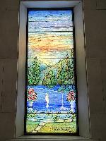 Ohio, Mayfield Heights, Knollwood Cemetery, Knollwood Mausoleum: White Memorial Window:  landscape